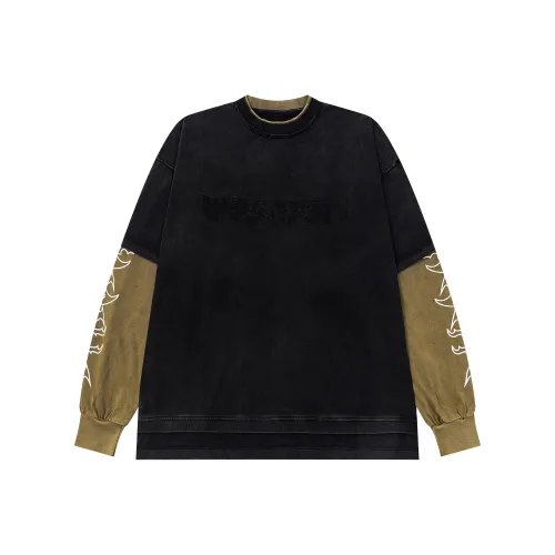 WAYHWEI Весенний T-рубашка с оборванными рукавами унисекс черный