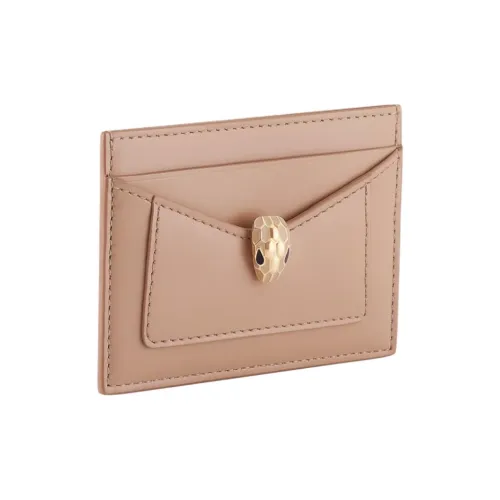 BVLGARI Serpenti Forever Телячья кожа Держатель для карт Стандартный Женский Бежевый