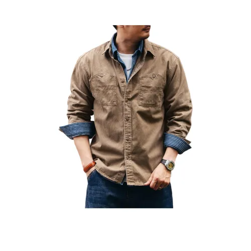 GELANLU Весенний и Осенний Рубашка Свободный крой Унисекс