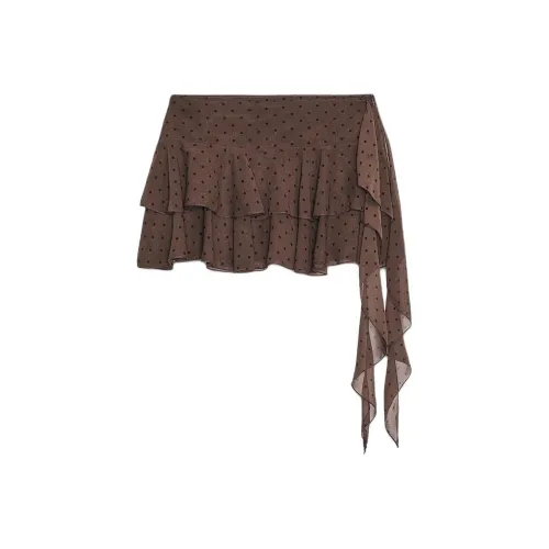 ZARA Черные/Коричневые Женские Повседневные Шорты