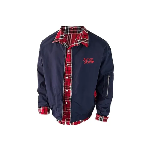 NEVER RULE Красная клетка Унисекс Куртки