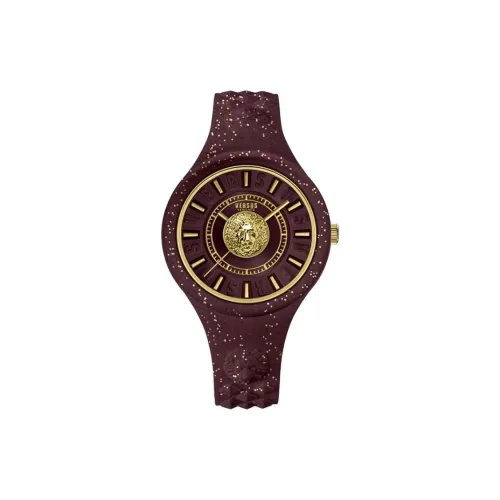 VERSUS Fire Island Collection Женские часы Кварцевый механизм Силиконовый ремешок 39 мм Золотой циферблат