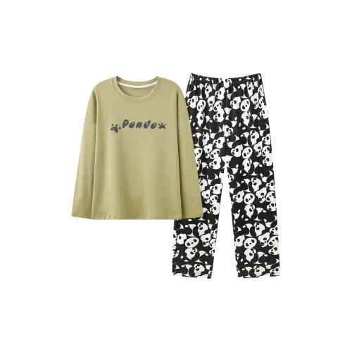 JINXU Зеленый Женские Пижамные Комплекты