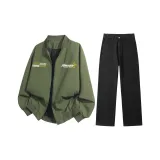 Комплект одежды (Армейский зеленый топ + черные штаны)