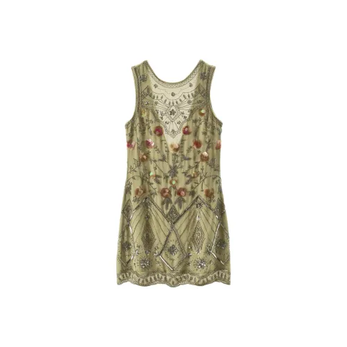 ZARA Оливково-зеленые Женские Платья без рукавов