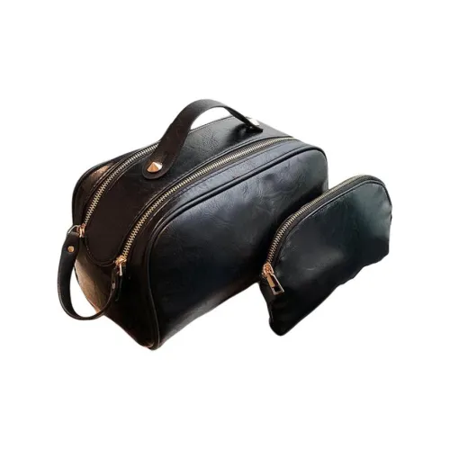 OMGD Путешествие Портативный Масло Кожа Модный Комбинированная сумка Большой объем Однотонный Makeup Bag Пылеустойчивый Портативный Хранение