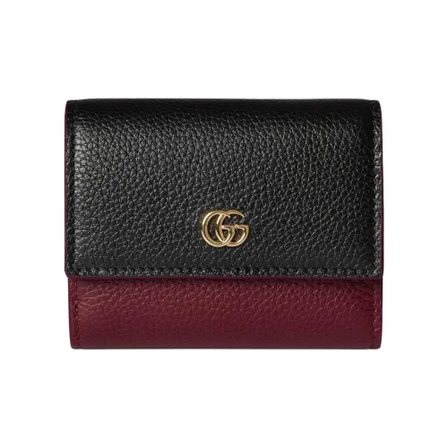 GUCCI Кожа Кошелек Мини Женский Черный и Темно-Красный