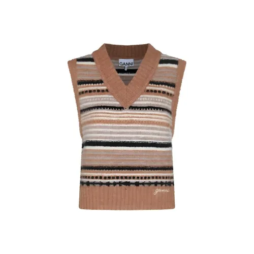 GANNI Коричневые Женские Майки
