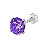 [Фиолетовый]Single Medical-Grade Титановые Серьги-гвоздики