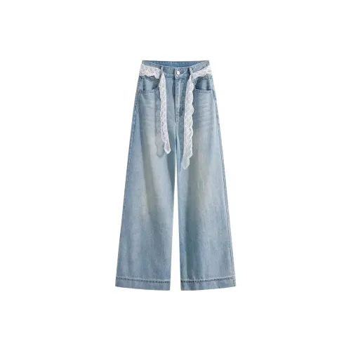 OYANXI Светло-синие женские джинсы