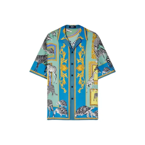 VERSACE Бирюзовый Мужские Рубашки