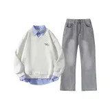 Топ и штаны серого цвета