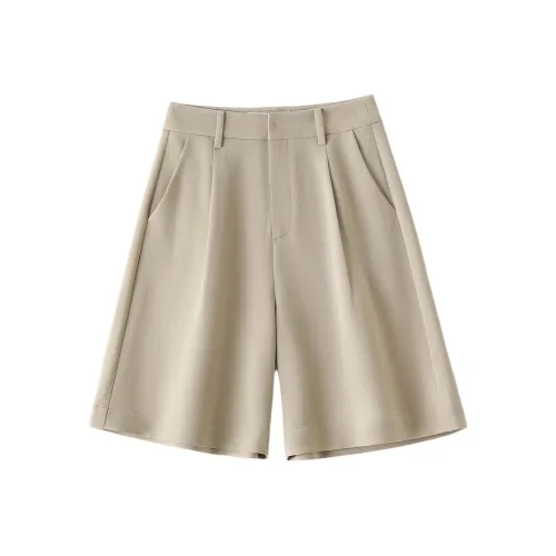 IHIMI Бежево-желтые Женские Повседневные Шорты