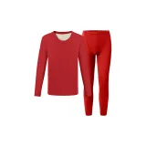 [Шерсть # Тутовый шелк] Китайский красный комплект одежды с круглым вырезом