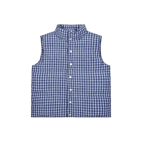 BIFH Blue Plaid Women's Vest BIFH Синий Клетка Женские Жилеты