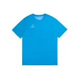 Яркая однотонная футболка с короткими рукавами, цвет далёкий синий