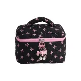 Черно-розовая сумка-ведро с бантом