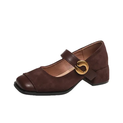 Happy Fish Грубый каблук Туфли Мэри Джейн Женские