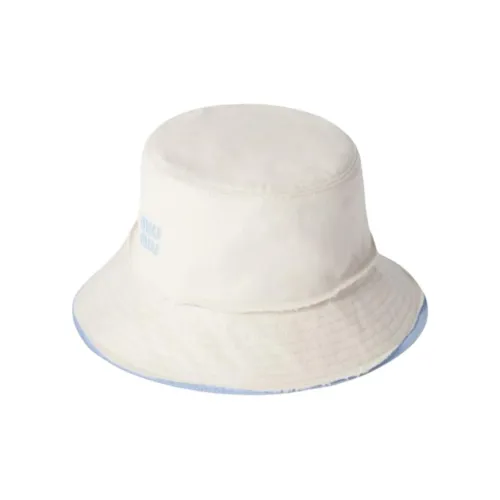 MIU MIU Ткань Шляпы ведра Женские Мел Белый Светло-Синий