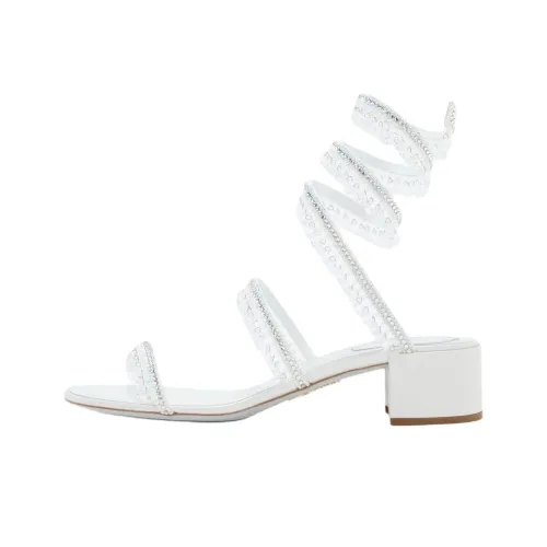 RENE CAOVILLA Chandelier One Ремешок Сандалии 4CM Женские Белые