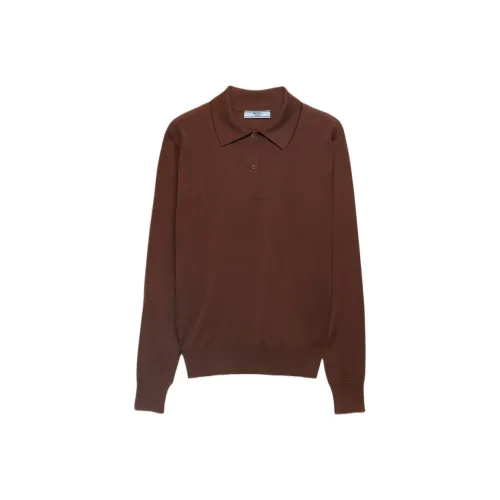 PRADA Какао-коричневый Женские Поло