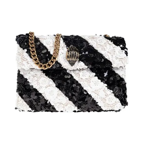 Kurt Geiger London Kensington Ткань Сумка через плечо Маленькая Женская Черная Белая
