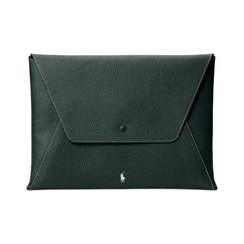 Polo Ralph Lauren Кожа Клатч Стандартный Женский Темно-зеленый
