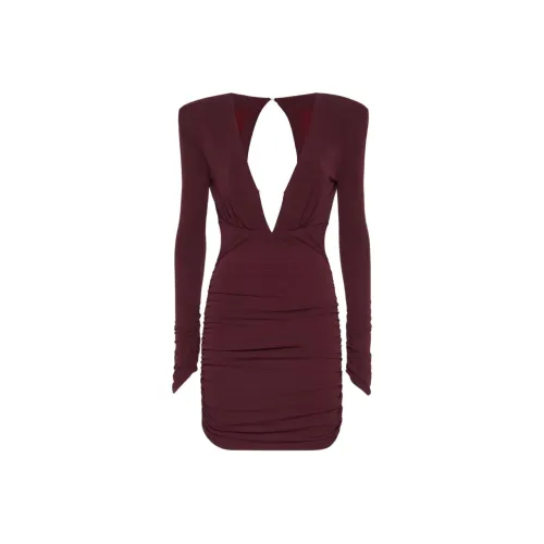 PHILIPP PLEIN FW25 Длинное Платье с Длинными Рукавами Женское