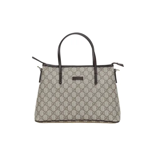 GUCCI GG Supreme Нейлон Тоут Сумка Сумка для покупок Сумка через плечо Сумка Маленькая Женская Бежевая и Эбеновая