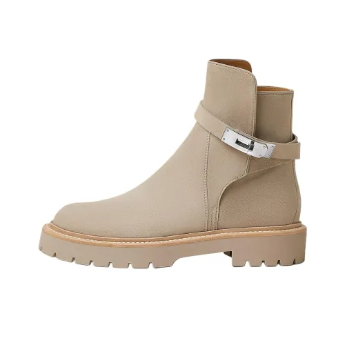 HERMES Jeff Ботильоны 3,5 см Женские Бежевые