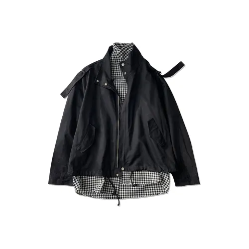 SINKACME Черный 8984 Mock Двухкомпонентная Куртка Мужская Джинсовая Куртка