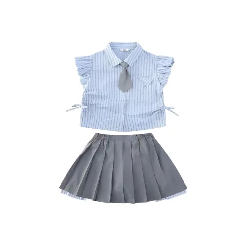 Подростки Meter Женские Школьный возраст Лето Преппи стиль УНИФОРМ Одежда Наборы