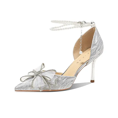 Ainer Кошка Confessions Collection Принцесса в бегах Узкий каблук Высокие каблуки 8 см Женское серебро