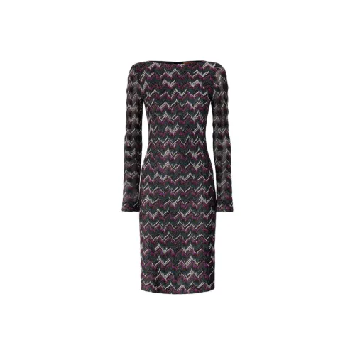 MISSONI FW25 Длинное платье с длинными рукавами женское