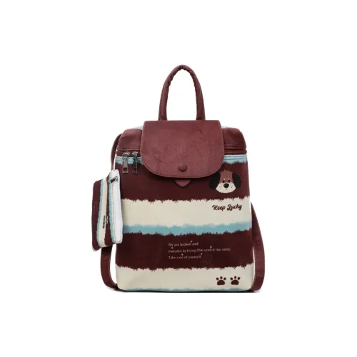 OKEKE ПУ (полиуретан) Рюкзак Женские Коричневый Белый