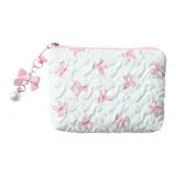 Розовый бант, экрю, маленькая шестигранная сумка для макияжа