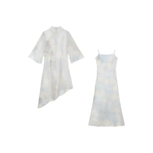 MEANALOT Светло-синий женский комплект с юбкой