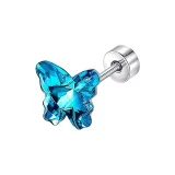 Серьги "Бабочка" озера Синий, 1 штука [Медицинская титановая сталь для пирсинга уха]