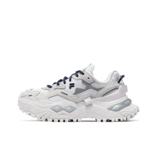 FILA FUSION Бьянко Снег Topped Магнолия визуально увеличивает рост Низкий Топ Толстоподошвенные кроссовки Женские Аромат Снег Космическое серебро