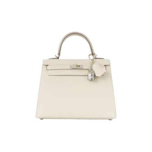 HERMES Kelly Эпсомская кожа Сумка Женская 10 Craie Milkshake Белый
