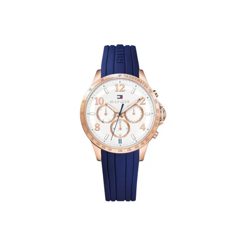 Tommy Hilfiger Dani Collection Women's Watch Кварцевый механизм ремешок из смолы 39 мм белый циферблат