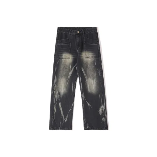 MEXISHION Черный Серый Цвет Унисекс Джинсы