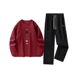 Бургундский (Ta Гора Облако Язык) + Черный (Ta Гора Облако Язык Логотип на брюках)