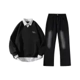 Черный топ + Черные брюки