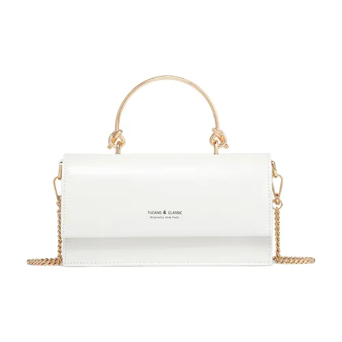 TUCANO PU (полиуретан) Портативная Маленькая Сумка Сумка с Цепочкой Маленькая Квадратная Сумка Сумка через Плечо Маленькая Женская Кремово-Белая