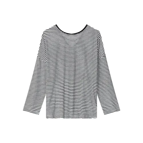 GORGEOUSIDEA Черный/Белый Полосы T-рубашки Женские T-рубашки