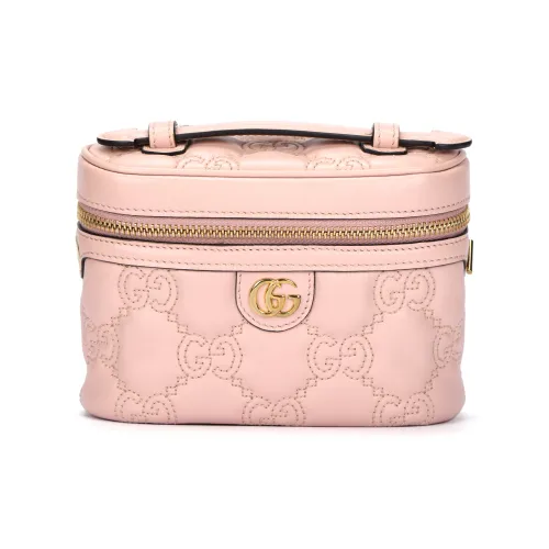GUCCI GG Matelassé Кожа Ручка Сумка Косметичка Одно плечо Сумка Мини Женская Розовая