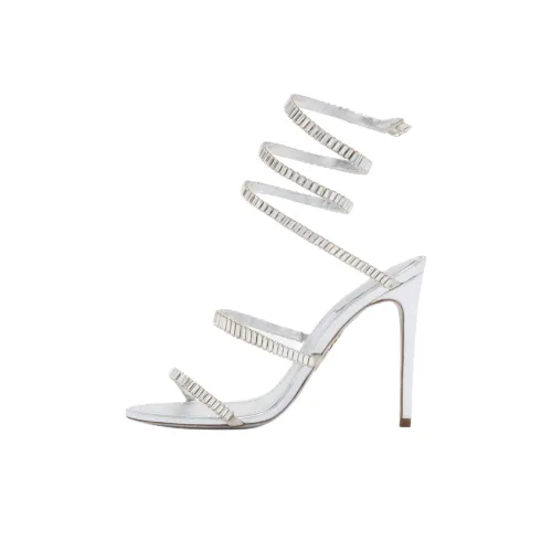 RENE CAOVILLA Cleo Spark One Strap Sandals 10,5cm Женские Silver