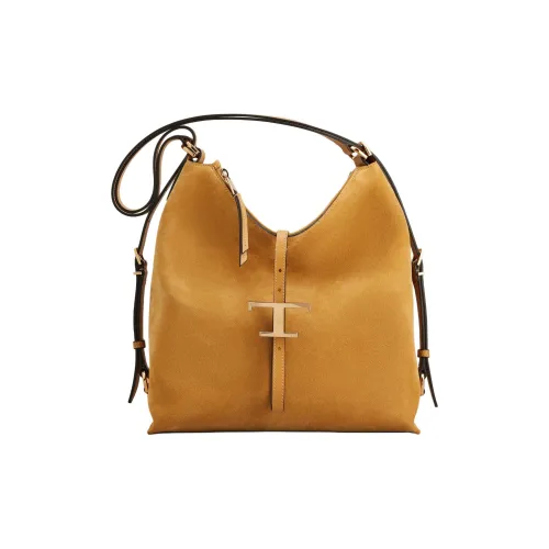 TOD'S T Timeless Замша Кожа Сумка через плечо Маленькая Женская Коричневая