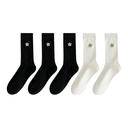 Lan Miao Колено Высокие Носки Женские Сумка для покупок 5 пар